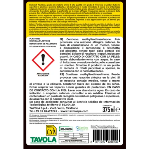 BULLOCK RINNOVA PLASTICHE PLASTIBEL TRIGGER 375ml