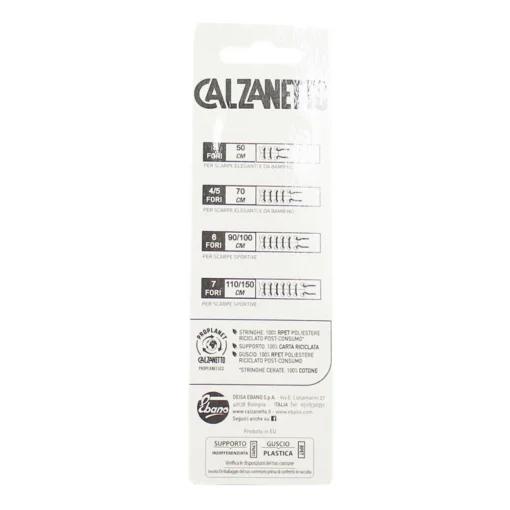 CALZANETTO STRINGA TONDA PROPLANET CM 110 7 FORI 1 PAIO NERO/GRIGIO