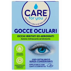 CARE FOR YOU GOCCE OCULARI AD AZIONE RINFRESCANTE E IDRATANTE MONODOSE RICHIUDIBILE 0,5 ML