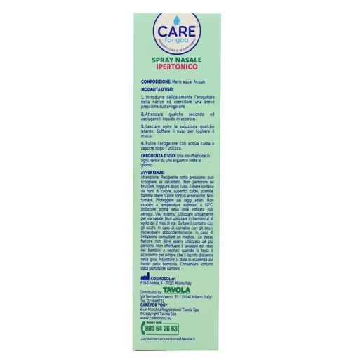 CARE FOR YOU SPRAY NASALE IPERTONICO RAFFREDDORI E RINITI ALLERGICHE 125 ML