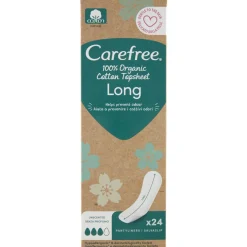 CAREFREE 100% ORGANIC COTTON TOPSHEET SALVASLIP LONG 24 PZ