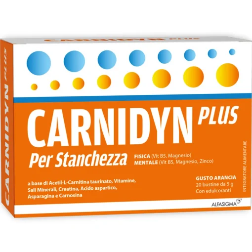 CARNIDYN PLUS STANCHEZZA FISICA E MENTALE 20 BUSTINE GUSTO ARANCIA