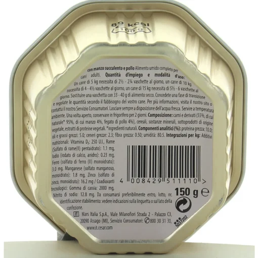 CESAR DELICATO PATE' MANZO & POLLO VASCHETTA 150g