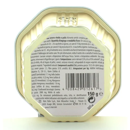 CESAR TENERO PATE' VITELLO & POLLO VASCHETTA 150g