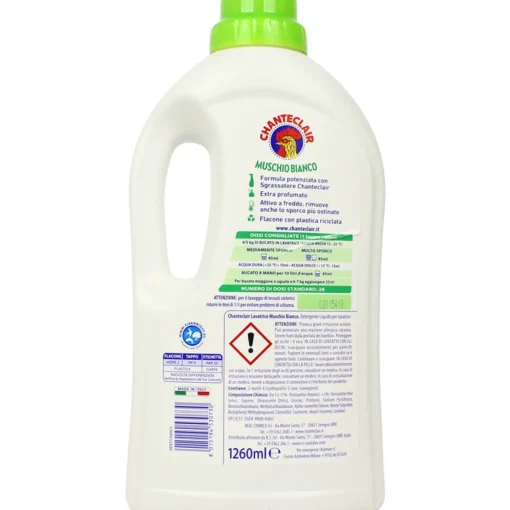 CHANTECLAIR DETERSIVO LIQUIDO BUCATO LAVATRICE MUSCHIO BIANCO 28 LAVAGGI 1260 ML