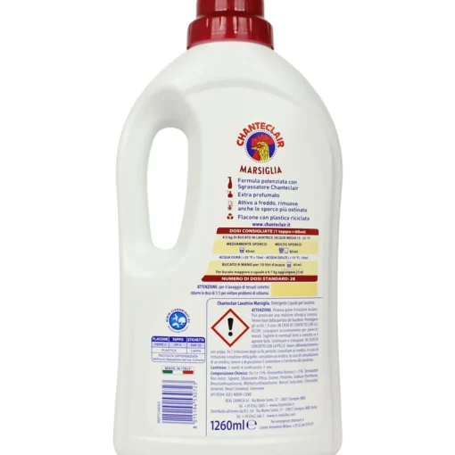 CHANTECLAIR DETERSIVO LIQUIDO BUCATO LAVATRICE MARSIGLIA 28 LAVAGGI 1260 ML