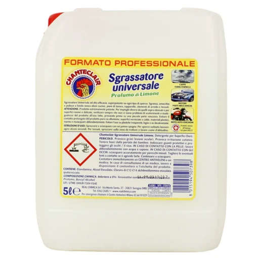 CHANTECLAIR SGRASSATORE PROFUMO DI LIMONE 5 LT TANICA FORMATO PROFESSIONALE