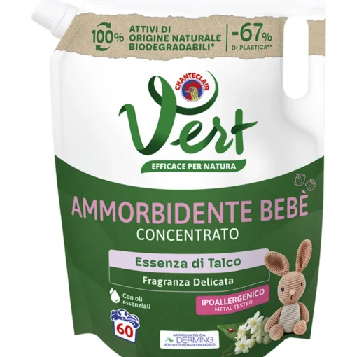 CHANTECLAIR VERT BEBE' AMMORBIDENTE CONCENTRATO ESSENZA DI TALCO BUSTA 60 LAVAGGI 1200 ML