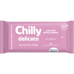 CHILLY 12 SALVIETTE INTIME DELICATO ANTIODOR pH5 100% TESSUTO BIODEGRADABILE