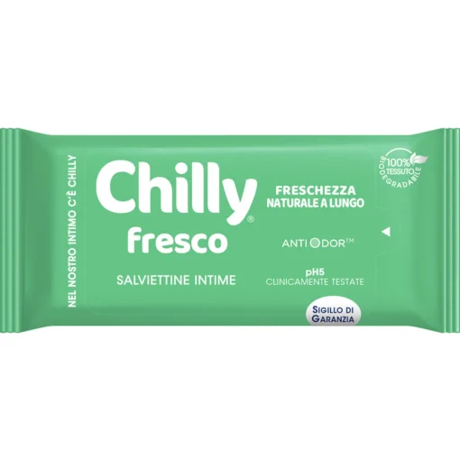 CHILLY 12 SALVIETTE INTIME FRESCO ANTIODOR pH5 100% TESSUTO BIODEGRADABILE