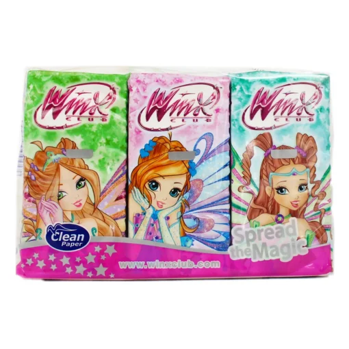 CLEAN PAPER WINX CLUB FAZZOLETTI PACCHETTI 6x9 FAZZOLETTI #BAMBINI