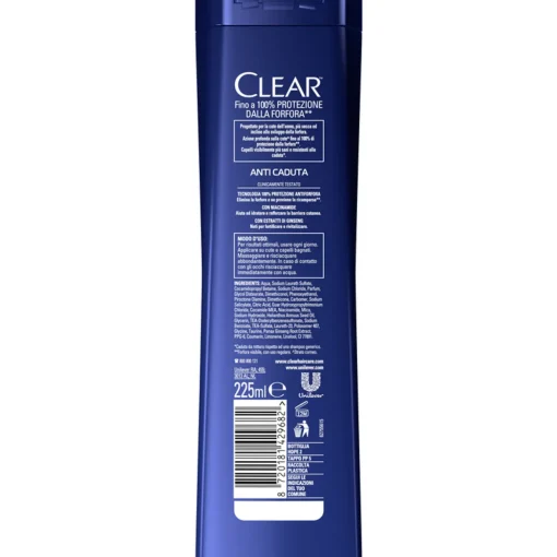 CLEAR MEN SHAMPOO ANTIFORFORA ANTI CADUTA CAPELLI DEBOLI 225 ML