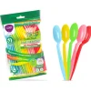 CLENDY HOME&CARE CUCCHIAI DI PLASTICA RIUTILIZZABILI SET ARCOBALENO BUSTA 25 PEZZI