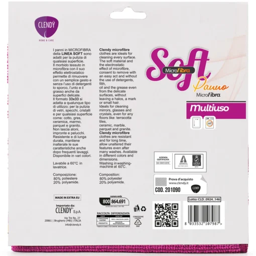 CLENDY HOME&CARE PANNO SOFT MICROFIBRA MULTIUSO 33x33 CM.