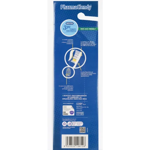 CLENDY PHARMA SET SPAZZOLINO DENTI SETOLE MEDIE 3 PEZZI