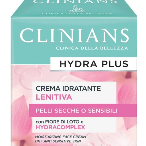 CLINIANS HYDRA PLUS CREMA IDRATANTE LENITIVA FIORE DI LOTO E LATTE DI ORCHIDEA PELLI SECCHE o SENSIBILI 50 ML