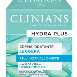 CLINIANS HYDRA PLUS CREMA IDRATANTE LEGGERA SUCCO DI ALOE VERA E AQUAMARINE PELLI NORMALI O MISTE 50 ML