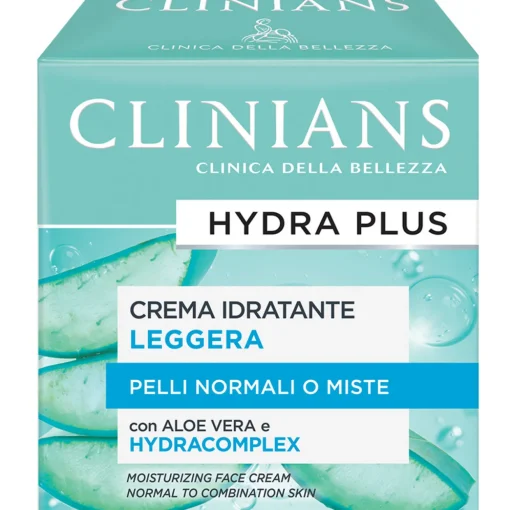 CLINIANS HYDRA PLUS CREMA IDRATANTE LEGGERA SUCCO DI ALOE VERA E AQUAMARINE PELLI NORMALI O MISTE 50 ML