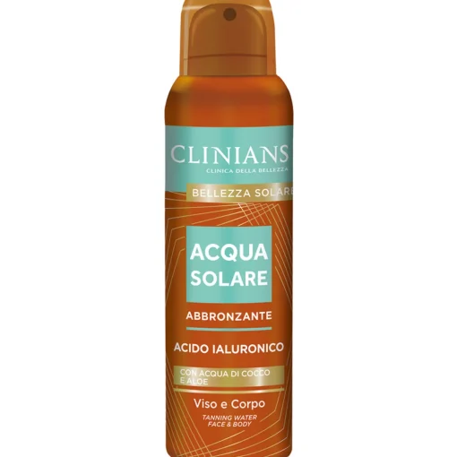 CLINIANS SOLARE ACQUA ABBRRONZANTE ACIDO IALURONICO VISO e CORPO CON ACQUA DI COCCO E ALOE 150 ML