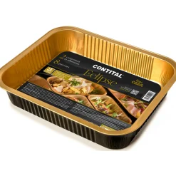 CONTITAL ECLIPSE CONTENITORI IN ALLUMINIO 8 PORZIONI 2 PEZZI PER FORNO TRADIZIONALE E MICROONDE