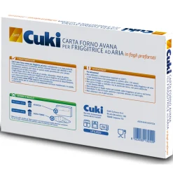CUKI CARTA FORNO AVANA PER FRIGGITRICE AD ARIA 25 FOGLI 23x23 CENTIMETRI PREFORATI
