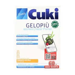 CUKI GELOPIÙ MAXI SCORTA SACCHETTI FREEZER CONFEZIONE SCORTA - FORMATO PICCOLO - 60 SACCHETTI - LT 1.5 - CM 18X28