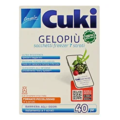CUKI GELOPIÙ SACCHETTI FREEZER - FORMATO PICCOLISSIMO - 40 SACCHETTI - LT 0.7 - CM 17X22