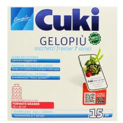 CUKI GELOPIÙ SACCHETTI FREEZER - FORMATO GRANDE - 15 SACCHETTI - LT 6.0 - CM 29X42