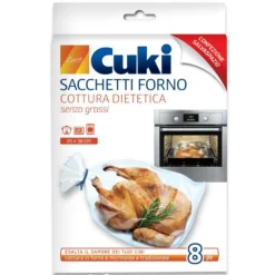 CUKI SACCHETTI FORNO COTTURA DIETETICA - 8 SACCHETTI - CM 25x38  MICROONDE E TRADIZIONALE
