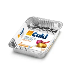 CUKI VASCHETTE ALLUMINIO (R75G) - LASAGNE PER 4 PORZIONI - 4 PEZZI - LT 1,1 (CM 22.6X17.7X3.6)