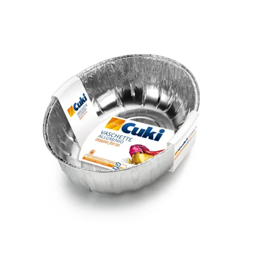CUKI VASCHETTE ALLUMINIO (E1G) - POLLO ARROSTO - 2PEZZI - LT 0,8 (CM 27.2X22.2X7.7)