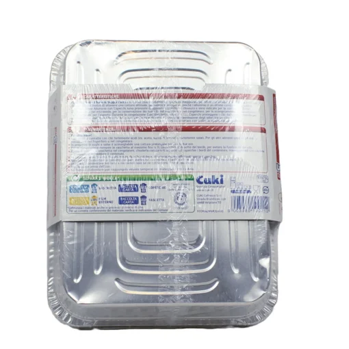 CUKI VASCHETTE ALLUMINIO CON COPERCHI (R75) PER 4 PORZIONI - 4 PEZZI - LT 1,1 (CM 22.3X17.3X3.5)