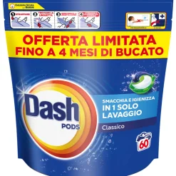 DASH ECODOSI DETERSIVO BUCATO LAVATRICE CLASSICO 60 PODS
