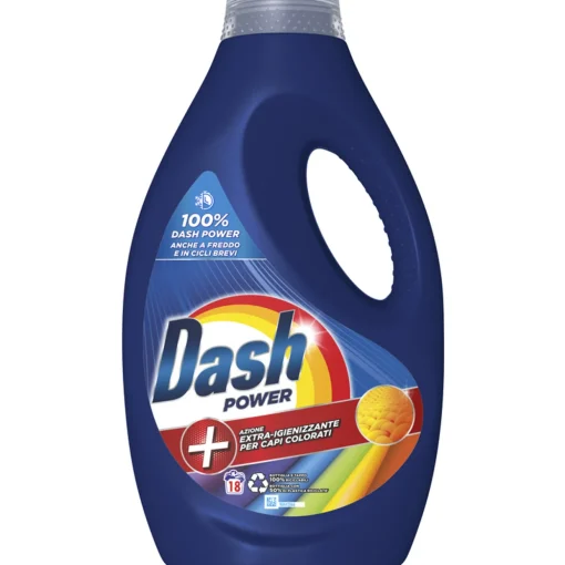 DASH LIQUIDO POWER DETERSIVO BUCATO LAVATRICE EXTRA IGIENIZZANTE COLORE 18 LAVAGGI
