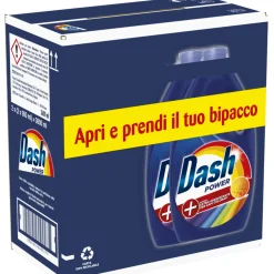 DASH POWER DETERSIVO LIQUIDO BUCATO LAVATRICE EXTRA IGIENIZZANTE CAPI COLORATI 18 LAVAGGI 2 PEZZI