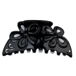 DEFILE' ACCESSORI CAPELLI PINZA TRAFORATA CON FIORI COLORE NERO