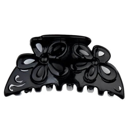 DEFILE' ACCESSORI CAPELLI PINZA TRAFORATA CON FIORI COLORE NERO