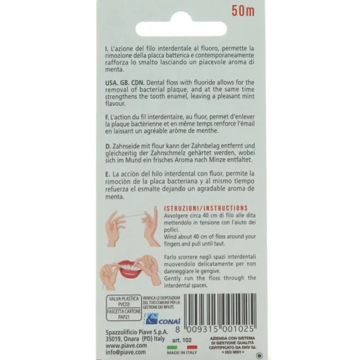 DENTONET FILO INTERDENTALE AL FLUORO E MENTA 50 MT