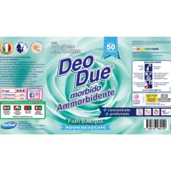 DEO DUE AMMORBIDENTE MORBIDO FIORI D'ACQUA 1 LITRO PROFUMA BIANCHERIA FINO A 50 LAVAGGI