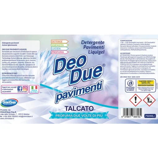 DEO DUE DETERGENTE PAVIMENTI LIQUIGEL TALCATO 750 ML
