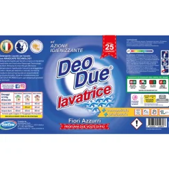 DEO DUE DETERSIVO LIQUIDO LAVATRICE FIORI AZZURRI 25 LAVAGGI