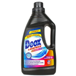 DEOX DETERSIVO LIQUIDO BUCATO LAVATRICE COLORATI E SCURI 24 LAVAGGI 1200 ML