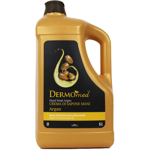 DERMOMED CREMA DI SAPONE LIQUIDO MANI OLIO D'ARGAN 5 LITRI TANICA FORMATO PROFESSIONALE
