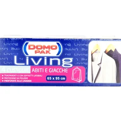 DOMOPAK LIVING CUSTODIA ABITI E GIACCHE CON SOFFIETTI LATERALI PROFUMATE ALLA LAVANDA - CM 65X 95 4 PZ