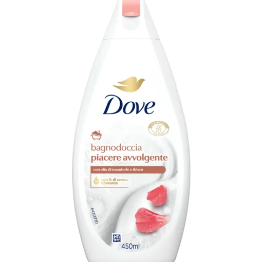 DOVE BAGNODOCCIA PIACERE AVVOLGENTE CON OLIO DI MANDORLE E IBISCO 450 ML