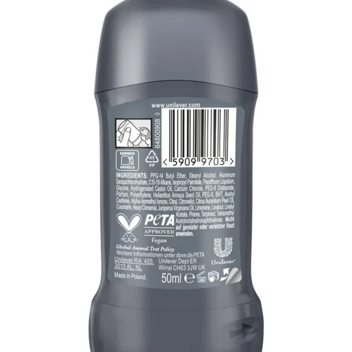 DOVE MEN DEODORANTE STICK 72h ADVANCED CARE CLEAN COMFORT 50 ML