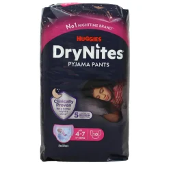 DRYNITES MUTANDINE ASSORBENTI BAMBINO USA E GETTA MEDIUM GIRL 4-7 ANNI 10 PZ PANNOLINI