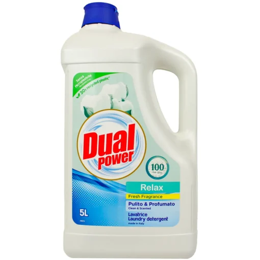 DUAL POWER DETERSIVO BUCATO LAVATRICE PROFESSIONAL RELAX 100 LAVAGGI 5 LT