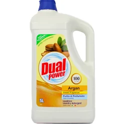 DUAL POWER DETERSIVO BUCATO LAVATRICE PROFESSIONAL PERLE D'ARGAN 100 LAVAGGI 5 LT