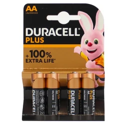 DURACELL PLUS 100 AA MN1500 BATTERIA STILO 1,5V ALKALINE BLISTER 4 PZ.